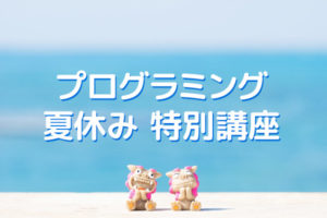 2019夏休みプログラミング特別講座開催します